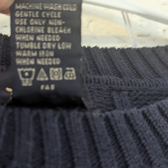 133.100% Cotton Y2K Dockers Vintage Dark Navy Blue Knit Sweater - Picture 4 of 4